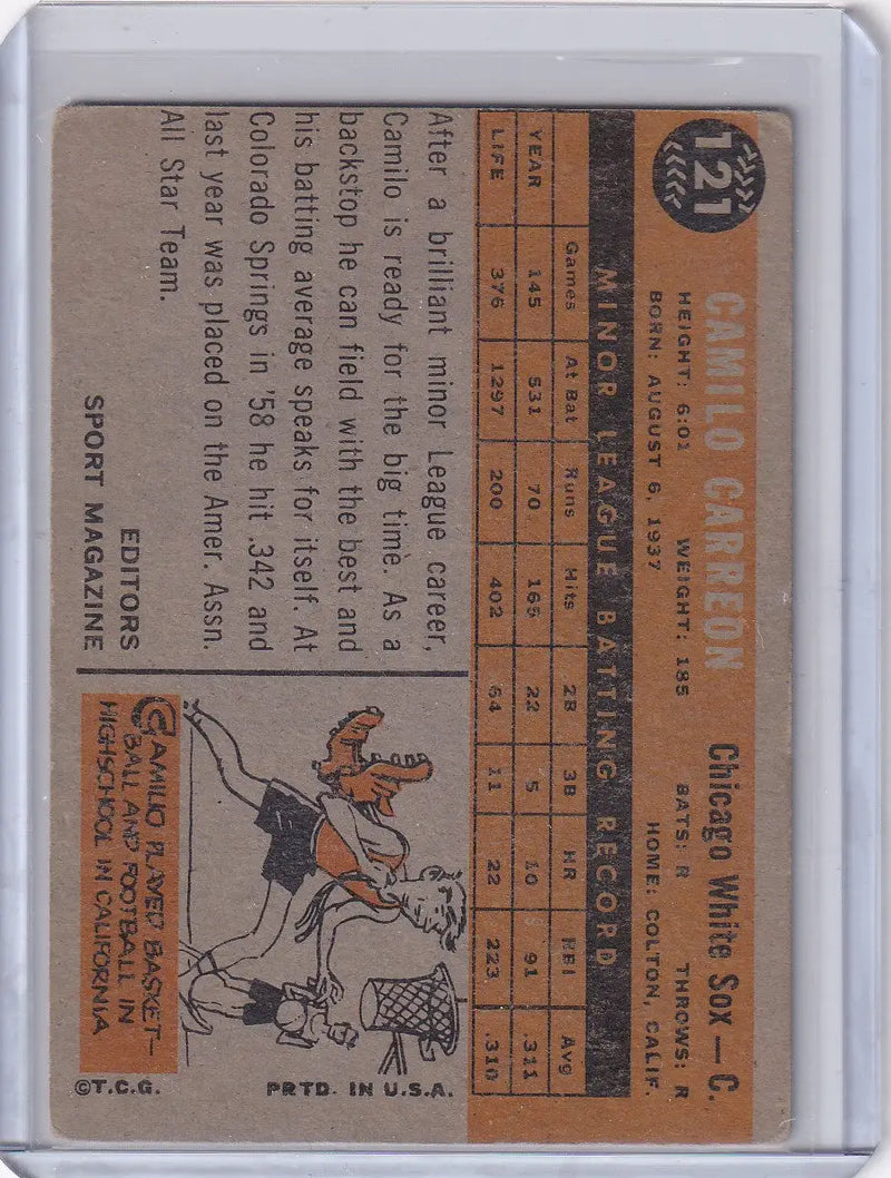 1960 Topps #121 Camilo Carreon - Chicago White Sox RC