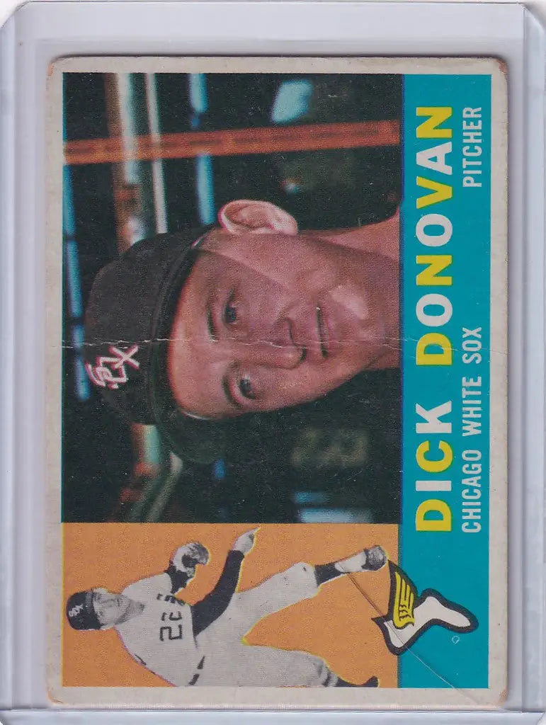 1960 Topps #199 Dick Donovan Baseball Card of Chicago White Sox Player