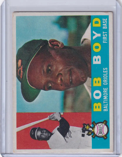 Vintage Bob Boyd trading card from 1960 Topps featuring the Baltimore Orioles