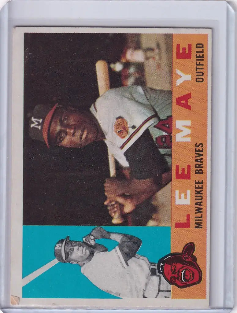 Baseball card showcasing Lee Maye from the Milwaukee Braves 1960 Topps set