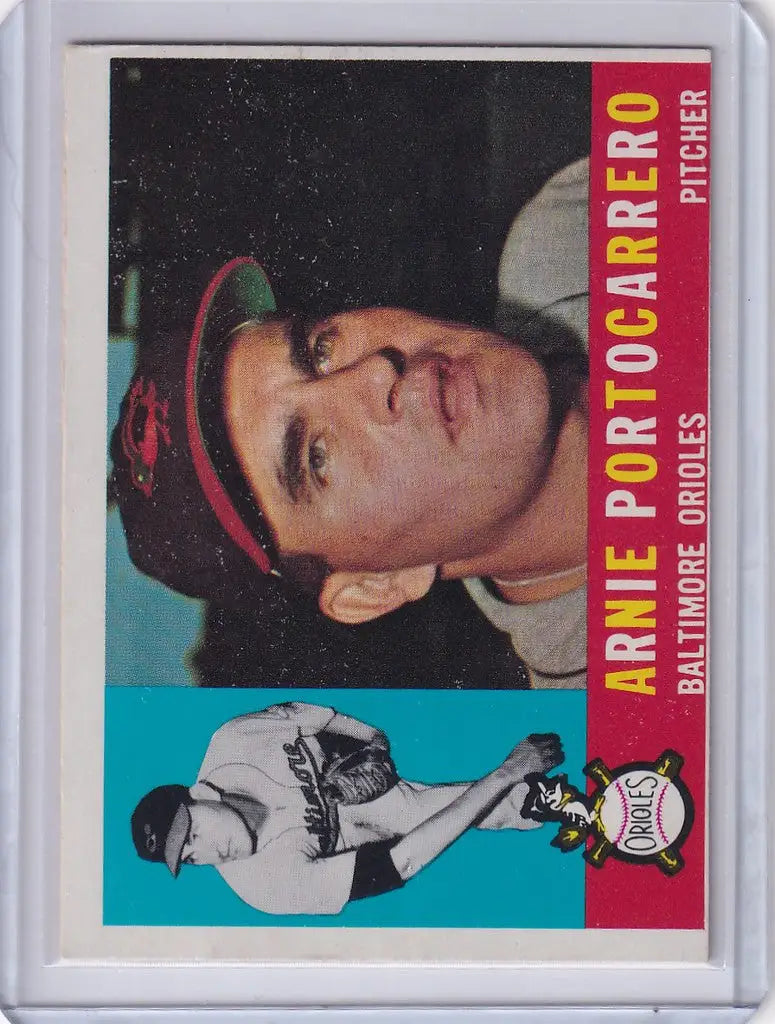 Baseball card of Arnie Portocarrero - Baltimore Orioles 1960 Topps #254 collectible
