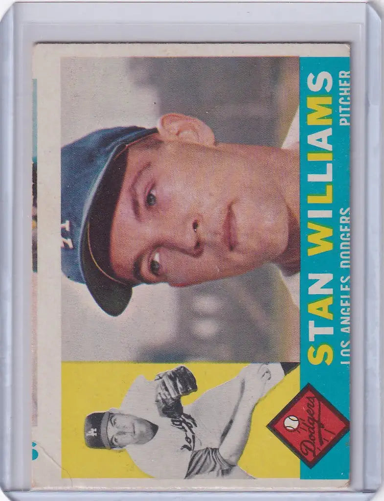 Baseball card of Stan Williams, Los Angeles Dodgers player in cap and uniform