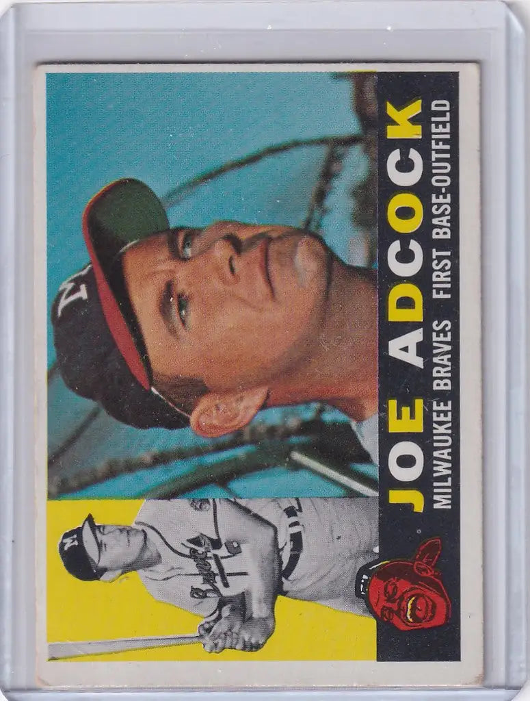 Baseball card of Joe Adcock from the Milwaukee Braves 1960 Topps set