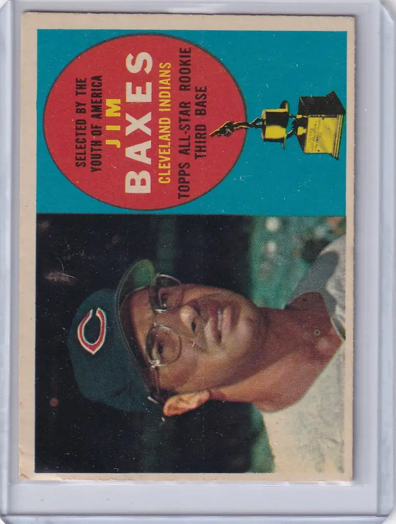 Vintage baseball card of Jim Baxes - Cleveland Indians player for Chicago Cubs