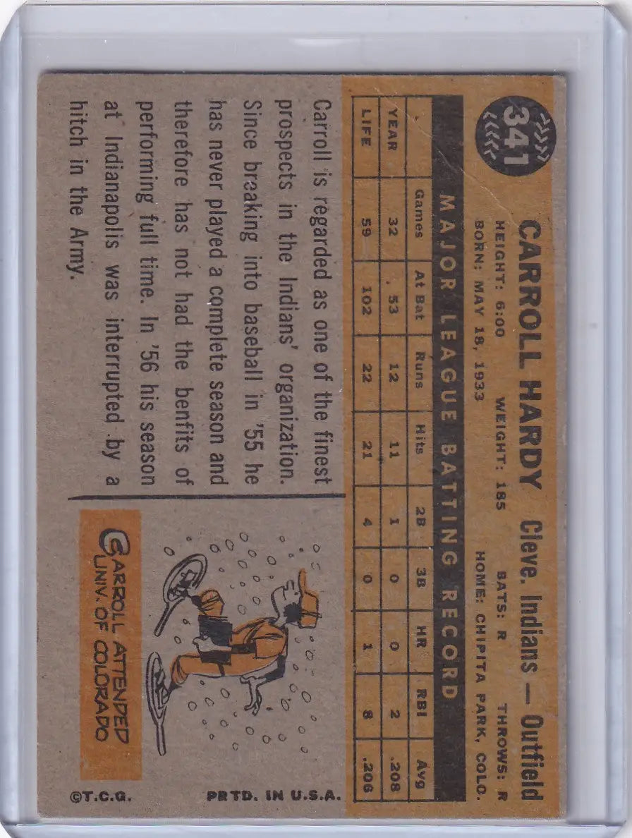 1960 Topps #341 Carroll Hardy - Cleveland Indians
