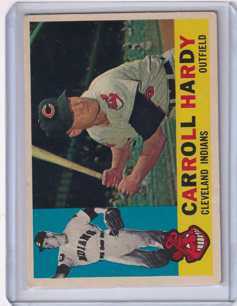 Vintage 1960 Topps baseball card featuring Carroll Hardy of the Cleveland Indians