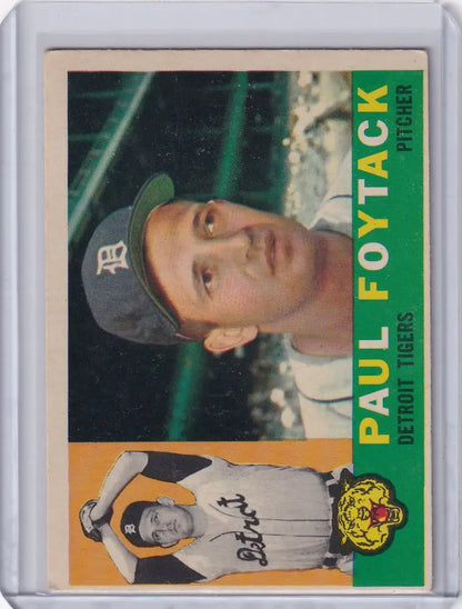 Paul Foytack 1960 Topps #364 trading card featuring Detroit Tigers player