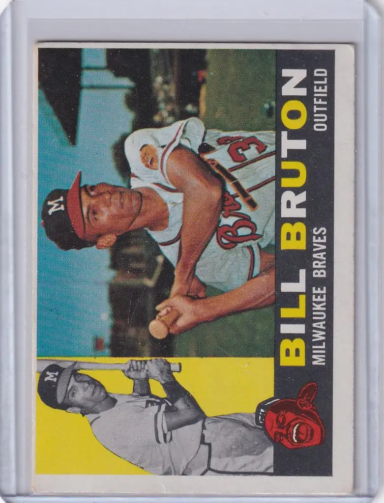 Baseball card of Bill Bruton from the Milwaukee Braves trading cards collection