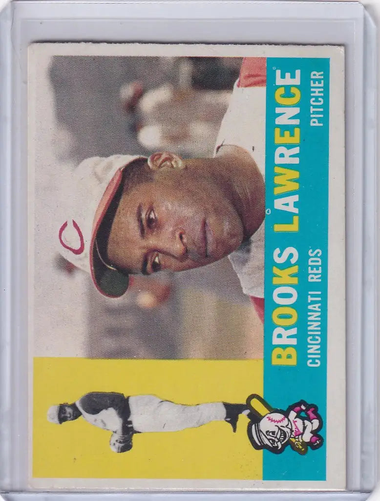 Baseball card showcasing Brooks Lawrence from the Cincinnati Reds trading cards collection