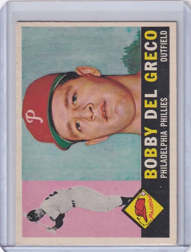 Vintage baseball card of Bobby Del Greco from the Philadelphia Phillies 1960 Topps set