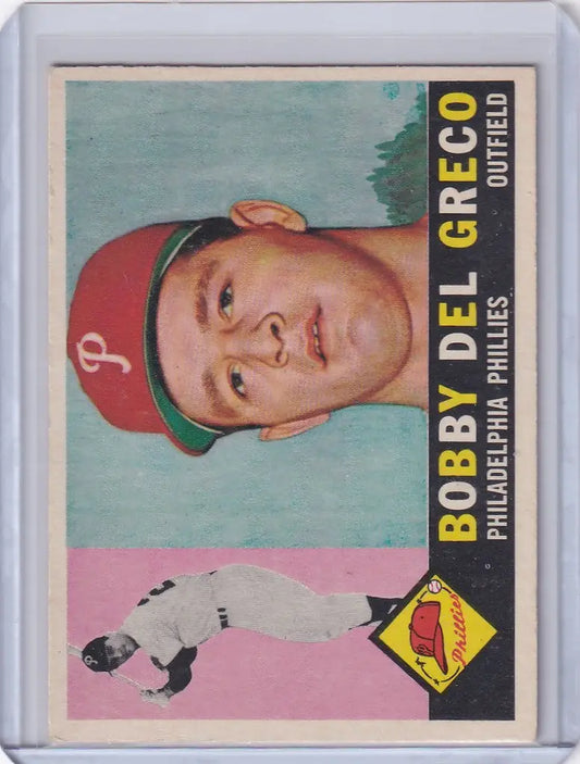 Vintage baseball card of Bobby Del Greco from the Philadelphia Phillies 1960 Topps set