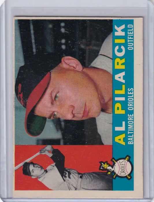 Baseball card of Al Pilarcik from the Baltimore Orioles, 1960 Topps #498 trading card