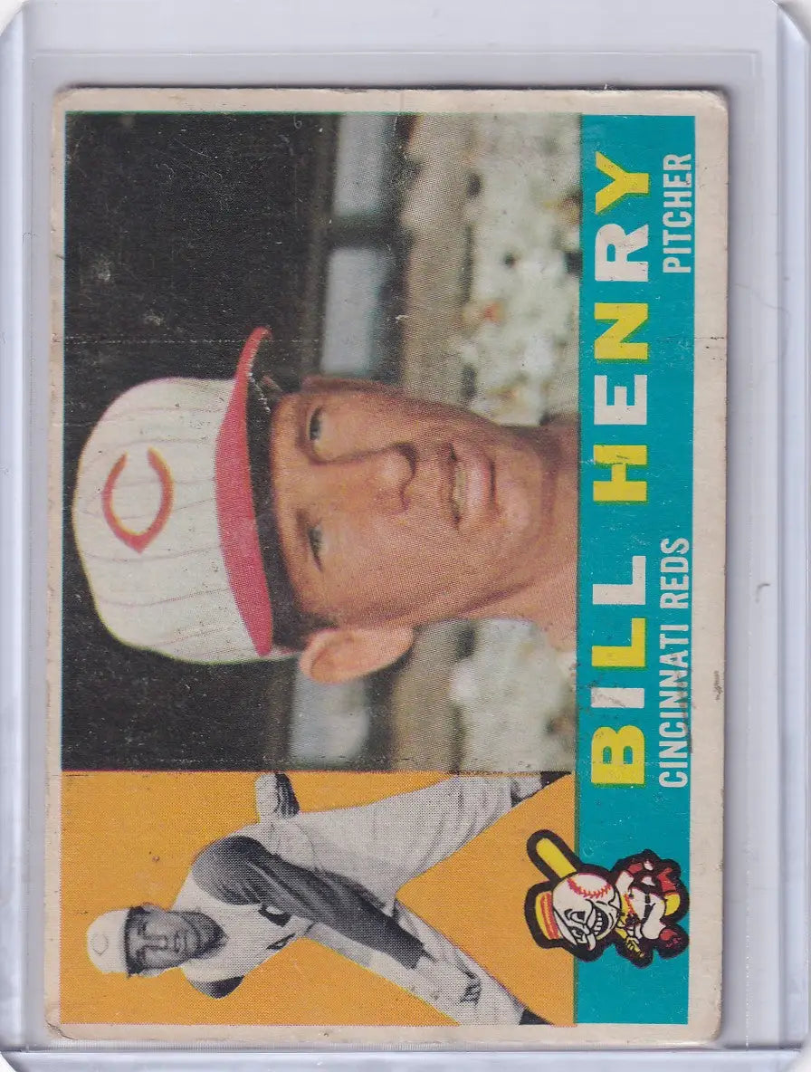 Vintage 1960 Topps Bill Henry Cincinnati Reds baseball card for collectors