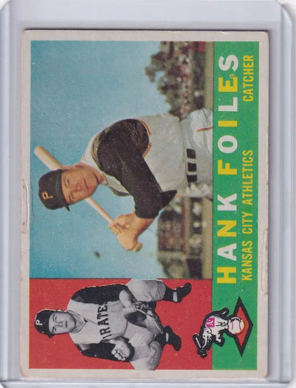 Vintage baseball card of Hank Foiles from the Kansas City Athletics 1960 Topps #77