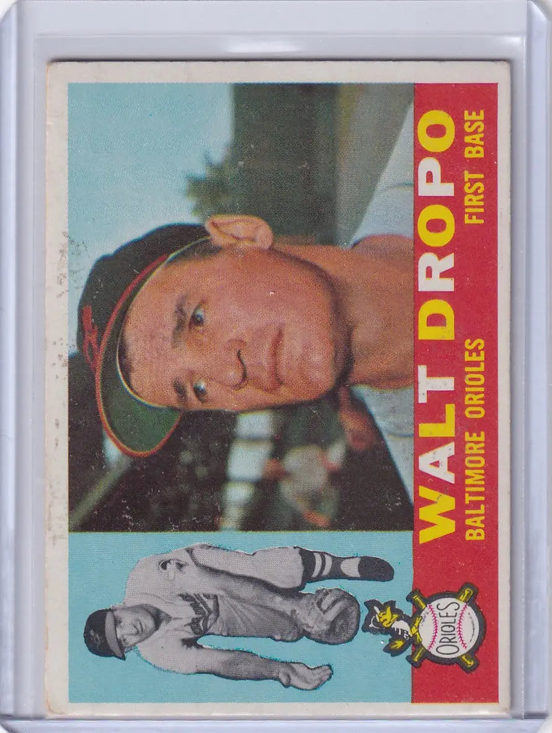Vintage Walt Dropo trading card from 1960 Topps featuring Baltimore Orioles star