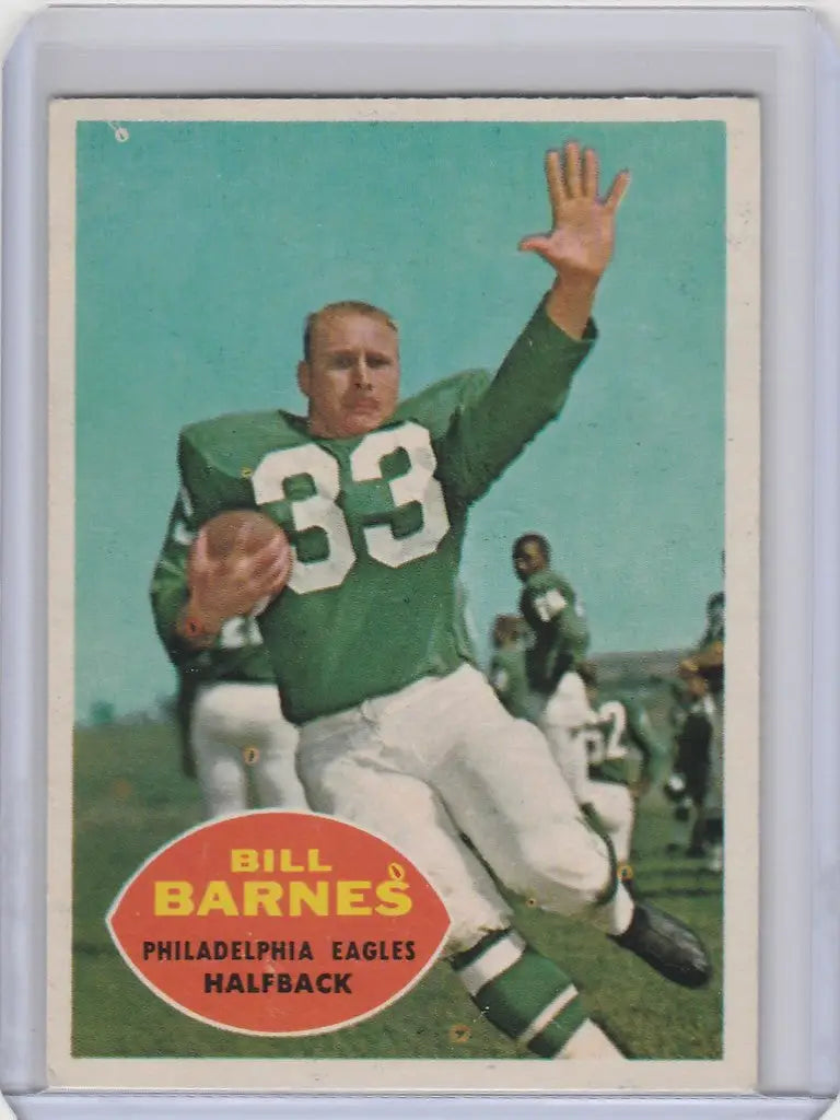 Vintage football card of Barnes Philadelphia Eagles in green jersey number 33 EXMT