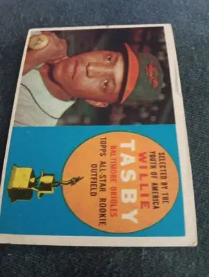 1960 Topps - All-Star Rookie Willie Tasby #322. RC. VG+ - EX - Baseball Card Single