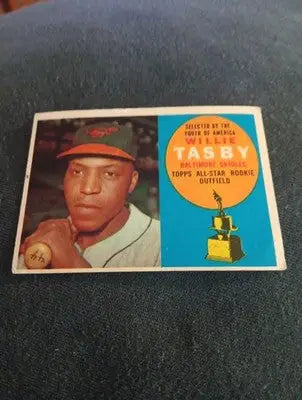 1960 Topps - All-Star Rookie Willie Tasby #322. RC. VG+ - EX - Baseball Card Single