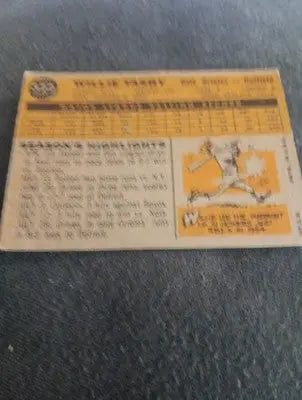 1960 Topps - All-Star Rookie Willie Tasby #322. RC. VG+ - EX - Baseball Card Single