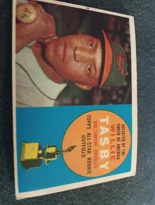 1960 Topps - All-Star Rookie Willie Tasby #322. RC. VG+ - EX - Baseball Card Single