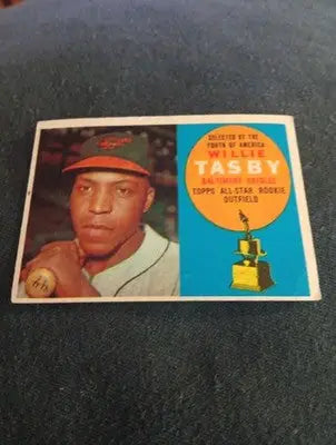 1960 Topps - All-Star Rookie Willie Tasby #322. RC. VG+ - EX - Baseball Card Single