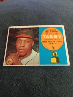 1960 Topps - All-Star Rookie Willie Tasby #322. RC. VG+ - EX - Baseball Card Single