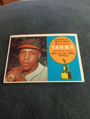 1960 Topps - All-Star Rookie Willie Tasby #322. RC. VG+ - EX - Baseball Card Single