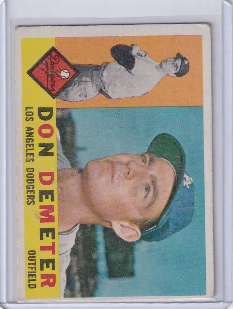 1960 Topps Baseball card of Don Demeter from the Los Angeles Dodgers team