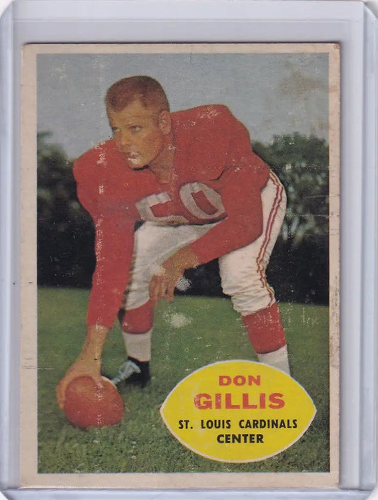 Vintage Topps Football card featuring Don Gillis in St. Louis Cardinals red uniform