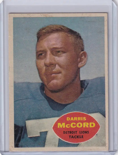 Vintage Topps Football card of Darris McCord, Detroit Lions tackle player