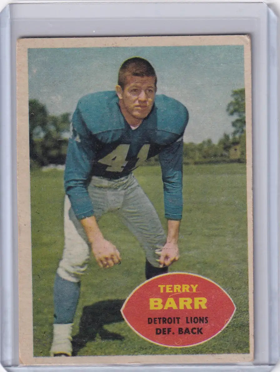 1960 Topps Football # 47 Terry Barr - Detroit Lions - Football Card Single