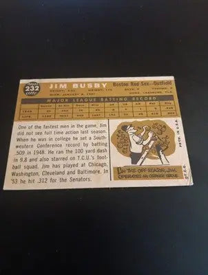 1960 Topps - Jim Busby #232. Boston Red Sox. EX-NRMT - Baseball Card Single