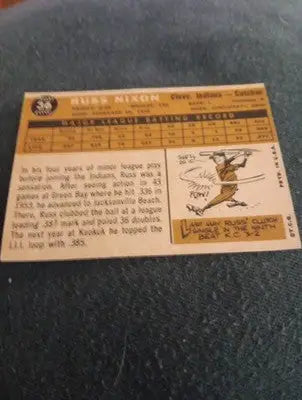 1960 Topps - Russ Nixon #36. Cleveland Indians. EX+ - Baseball Card Single