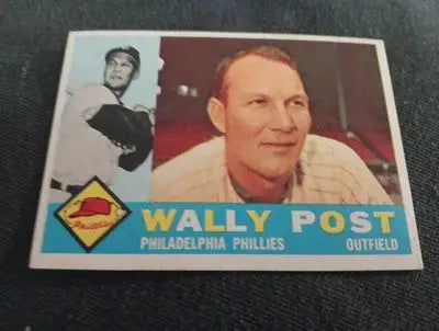 1960 Topps - Wally Post #13. Philadelphia Phillies. EX - Baseball Card Single