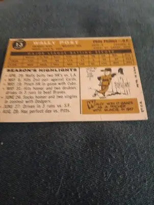 1960 Topps - Wally Post #13. Philadelphia Phillies. EX - Baseball Card Single