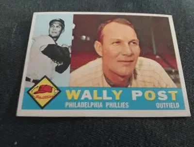 1960 Topps - Wally Post #13. Philadelphia Phillies. EX - Baseball Card Single