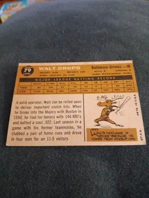 1960 Topps - Walt Dropo #79. Baltimore Orioles. minor front mark. VG+ - EX - Baseball Card Single