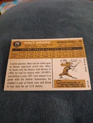 1960 Topps - Walt Dropo #79. Baltimore Orioles. minor front mark. VG+ - EX - Baseball Card Single