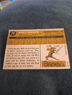 1960 Topps - Walt Dropo #79. Baltimore Orioles. minor front mark. VG+ - EX - Baseball Card Single