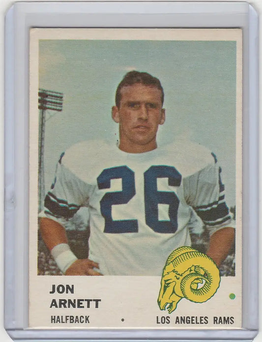 Vintage 1961 Fleer baseball card of Jon Arnett from the Los Angeles Rams