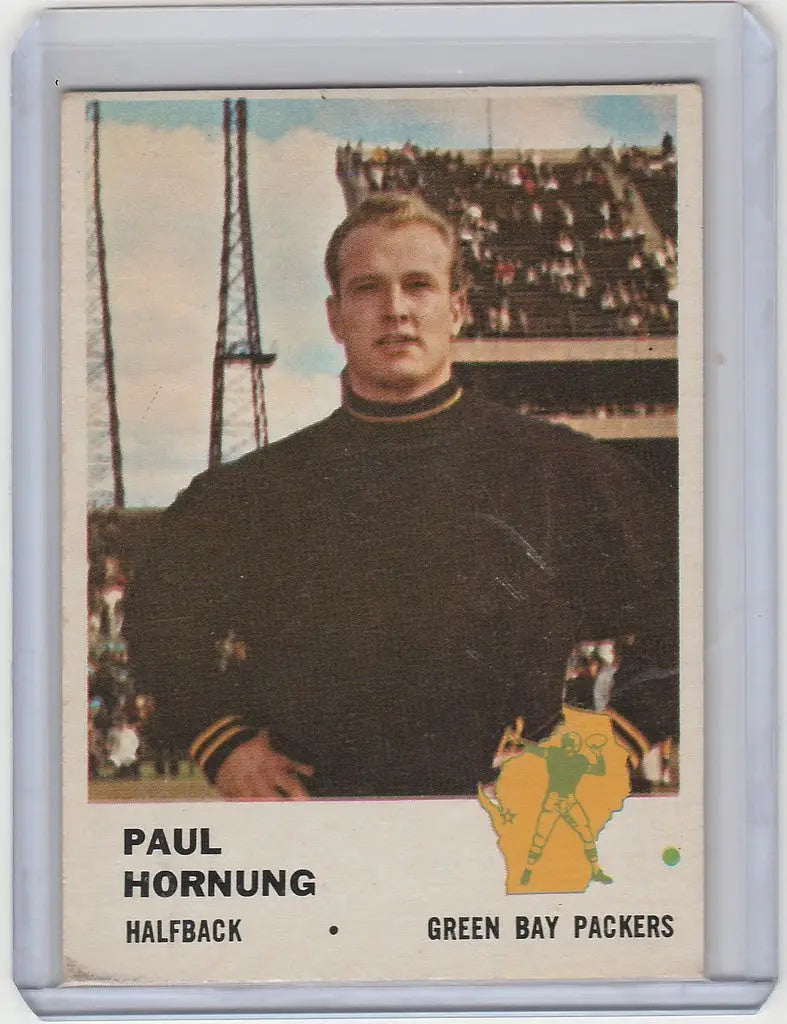 Vintage Paul Hornung Green Bay Packers trading card, 1961 Fleer #90