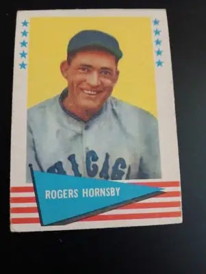 1961 Fleer Baseball Greats - Rogers Hornsby #43. EX - Baseball Card Single