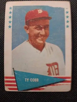 1961 Fleer Baseball Greats - Ty Cobb #14. Tigers. front paper loss. VG - Baseball Card Single