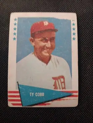 1961 Fleer Baseball Greats - Ty Cobb #14. Tigers. front paper loss. VG - Baseball Card Single