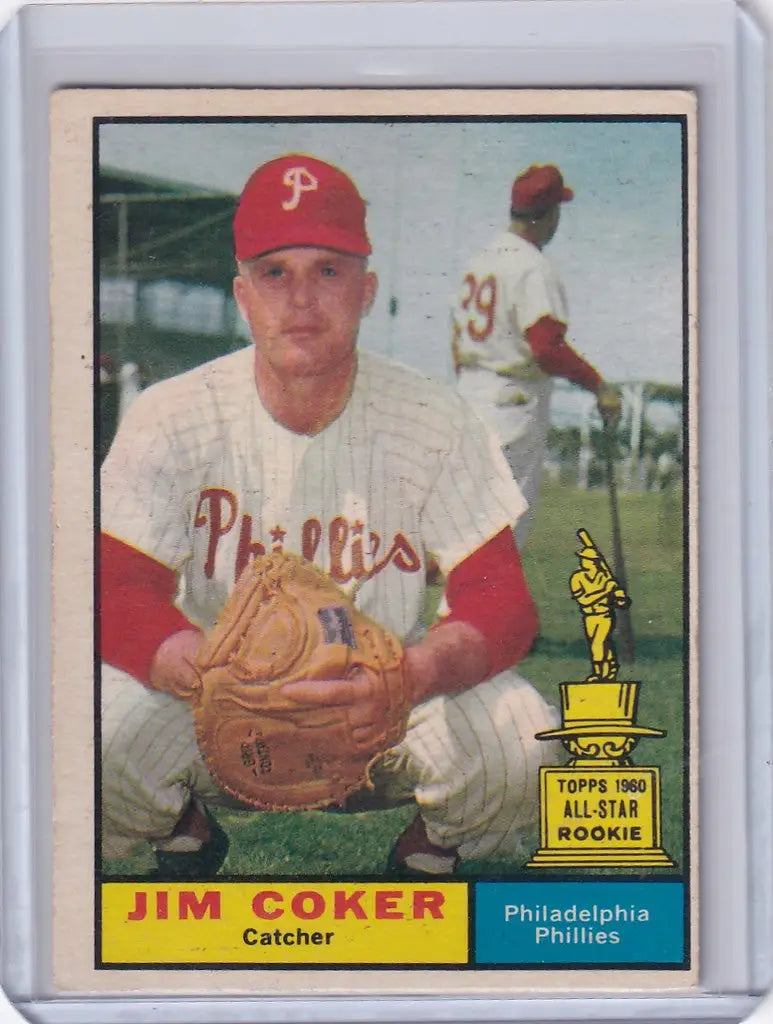 Baseball card of Jimmie Coker - Philadelphia Phillies from 1961 Topps #144