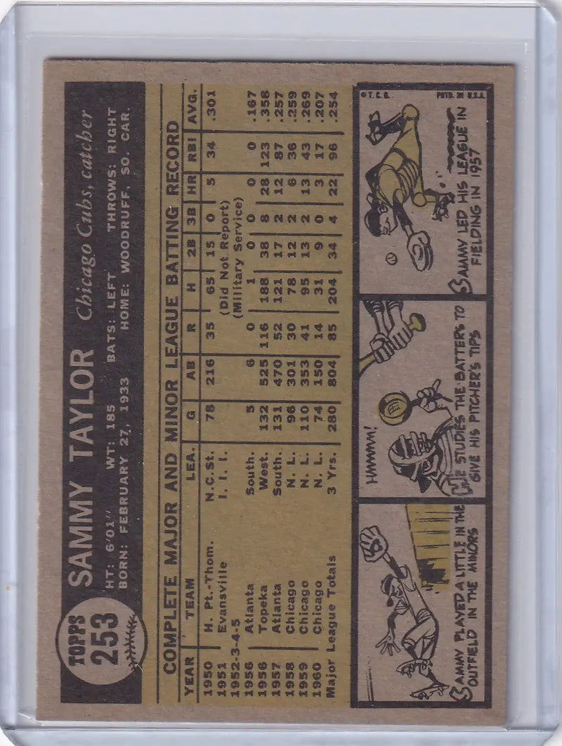 1961 Topps #253 Sammy Taylor - Chicago Cubs