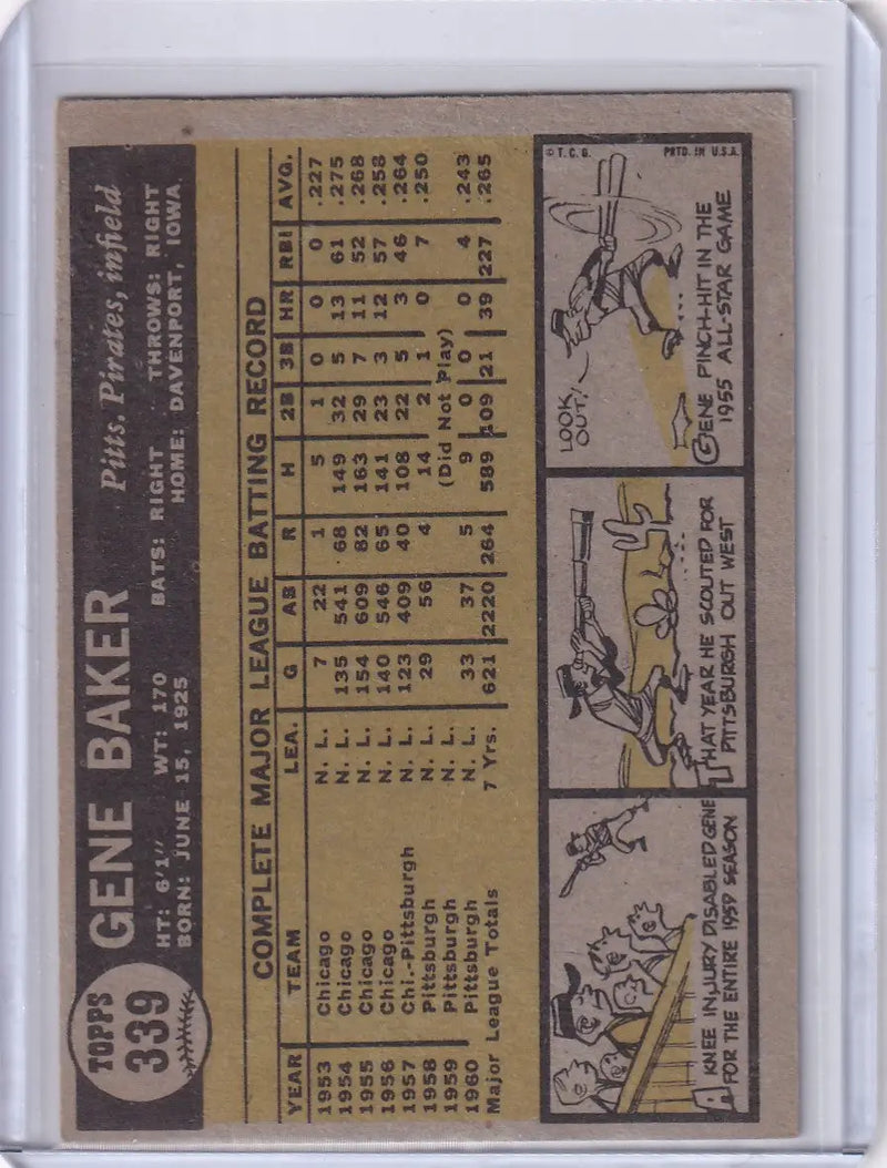 1961 Topps #339 Gene Baker - Pittsburgh Pirates
