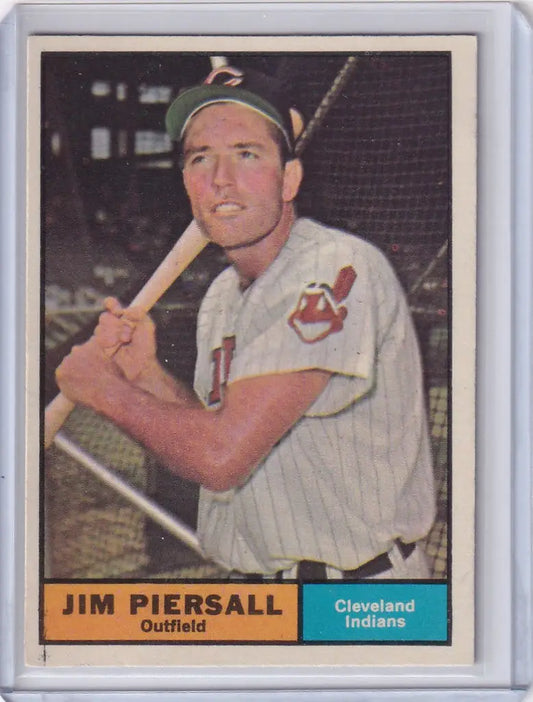 Jim Piersall Cleveland Indians batting stance trading card from 1961 Topps #345