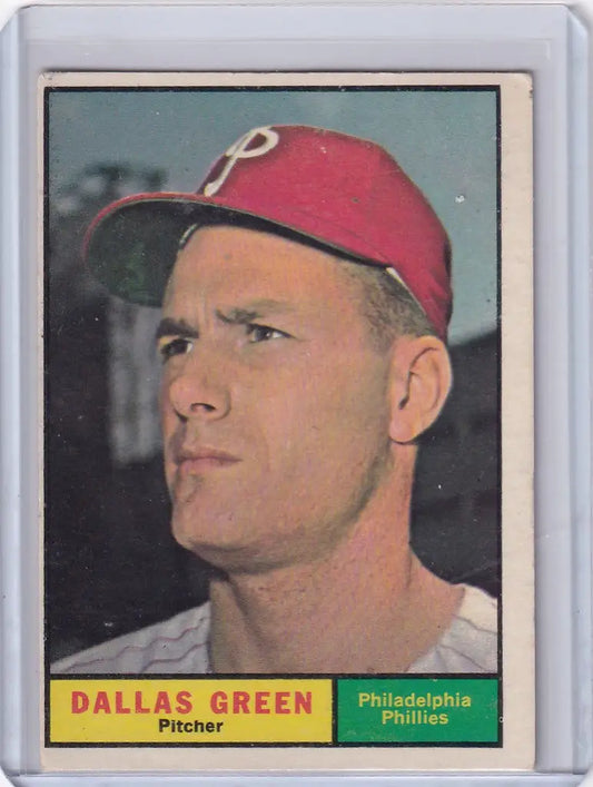 Baseball card of Dallas Green - Philadelphia Phillies pitcher from 1961 Topps #359