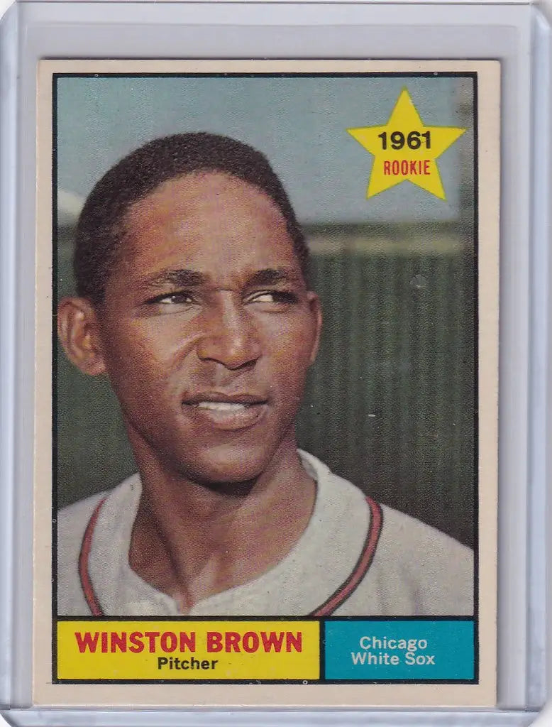 1961 Topps baseball card of Winston Brown, Chicago White Sox pitcher RC